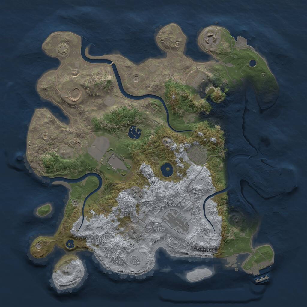 Rust Map: Procedural Map, Size: 3500, Seed: 865285501, 14 Monuments