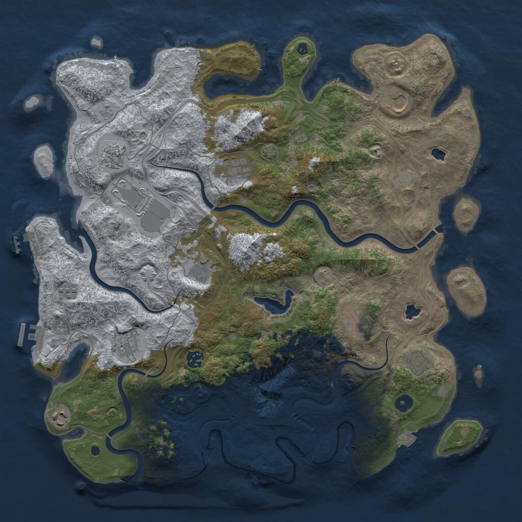 Rust Map: Procedural Map, Size: 4500, Seed: 817628930, 17 Monuments