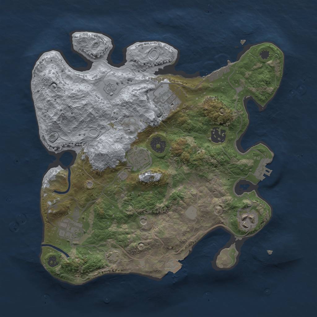 Rust Map: Procedural Map, Size: 3000, Seed: 1731943046, 13 Monuments