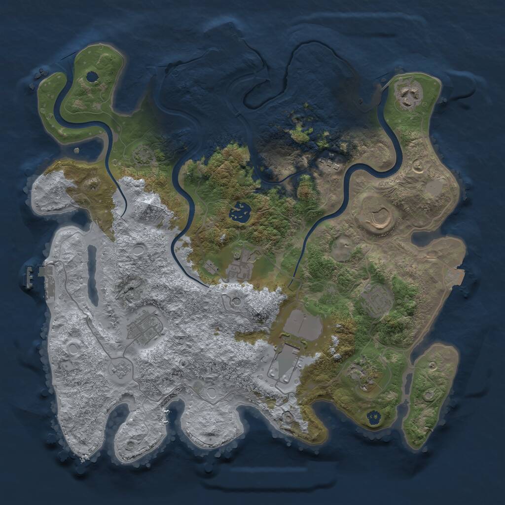 Rust Map: Procedural Map, Size: 3600, Seed: 595045438, 15 Monuments