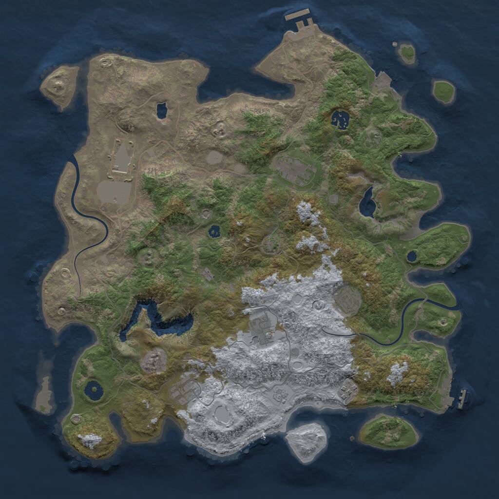 Rust Map: Procedural Map, Size: 4000, Seed: 18151949, 13 Monuments