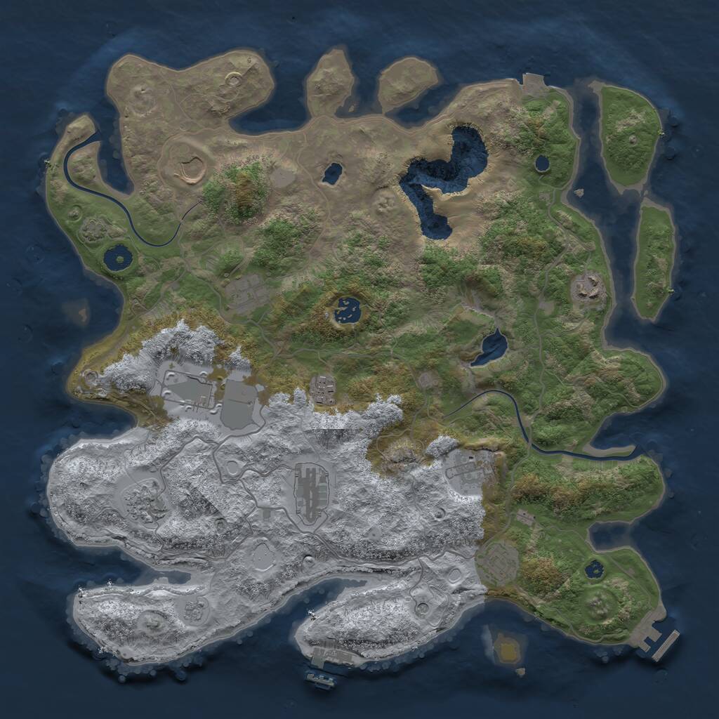 Rust Map: Procedural Map, Size: 4000, Seed: 1483506061, 16 Monuments