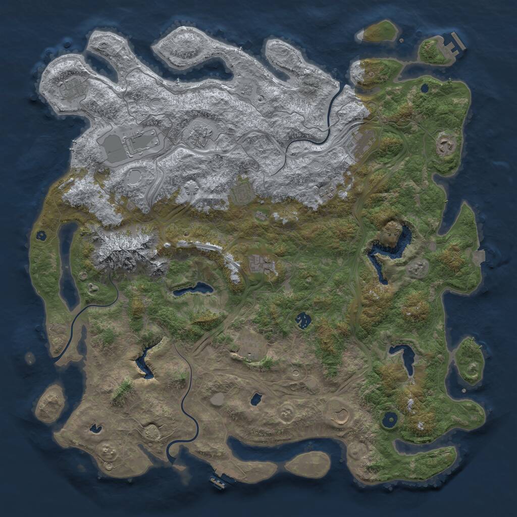 Rust Map: Procedural Map, Size: 5000, Seed: 505117928, 17 Monuments