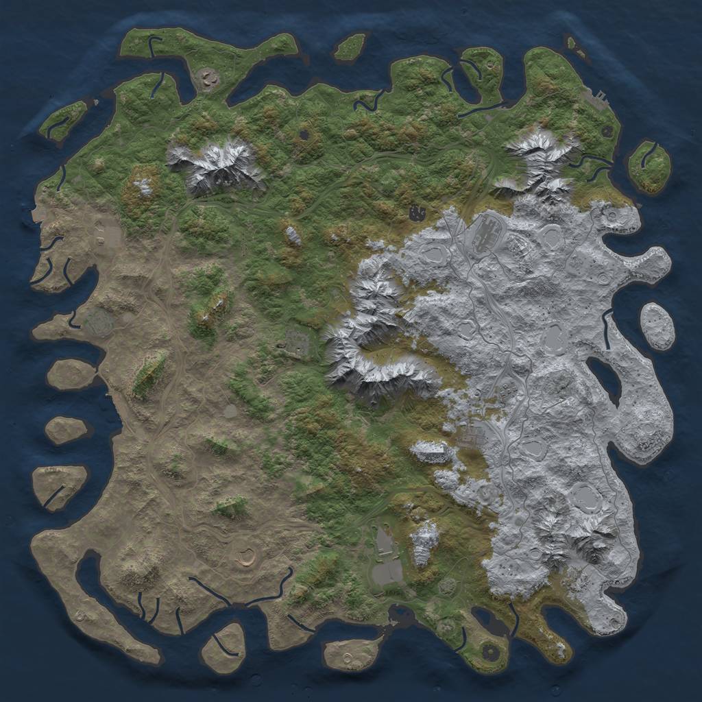 Rust Map: Procedural Map, Size: 6000, Seed: 2344, 19 Monuments