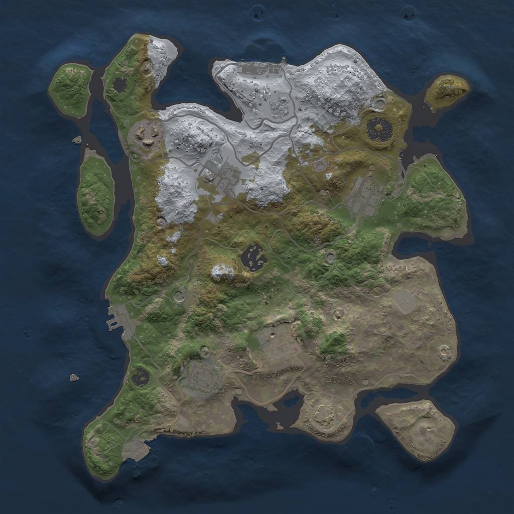 Rust Map: Procedural Map, Size: 3000, Seed: 8417530, 14 Monuments