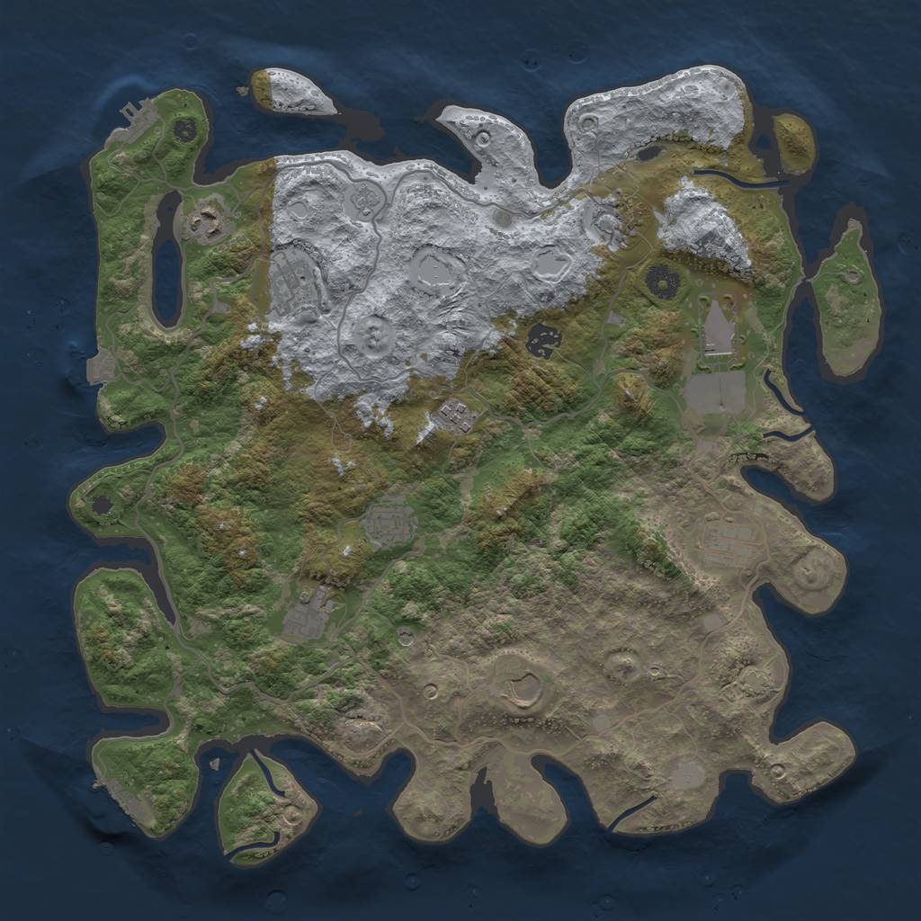Rust Map: Procedural Map, Size: 4000, Seed: 87550342, 18 Monuments