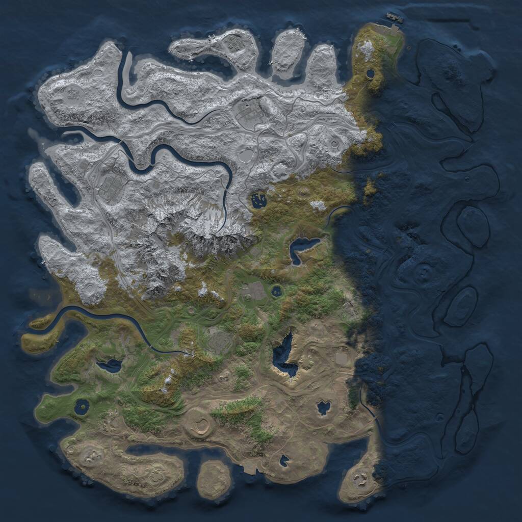 Rust Map: Procedural Map, Size: 5000, Seed: 831622083, 15 Monuments