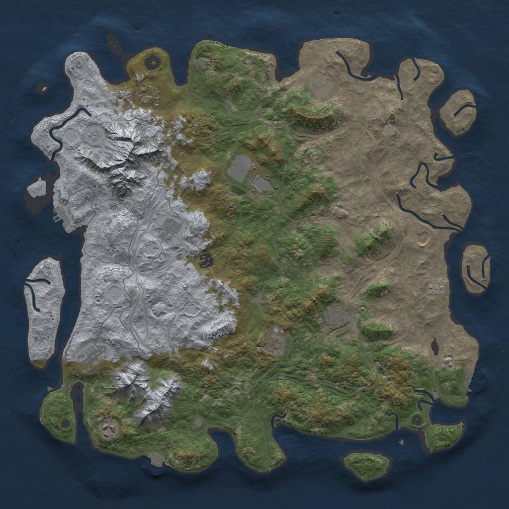 Rust Map: Procedural Map, Size: 5000, Seed: 639251966, 19 Monuments