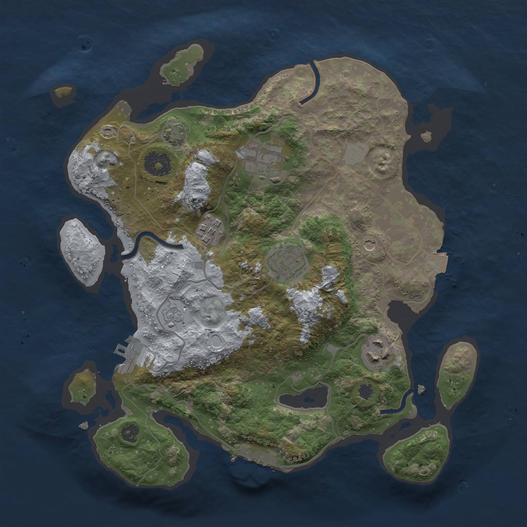 Rust Map: Procedural Map, Size: 3000, Seed: 31252426, 12 Monuments