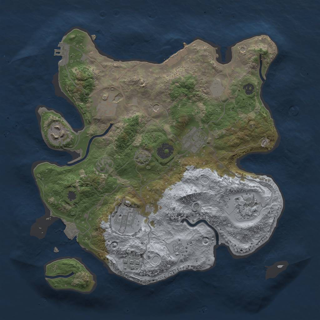 Rust Map: Procedural Map, Size: 3000, Seed: 245658876, 14 Monuments
