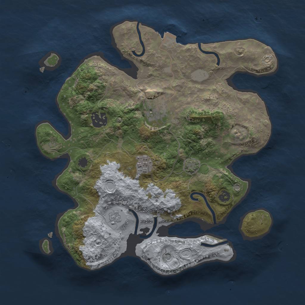 Rust Map: Procedural Map, Size: 2750, Seed: 471378332, 9 Monuments