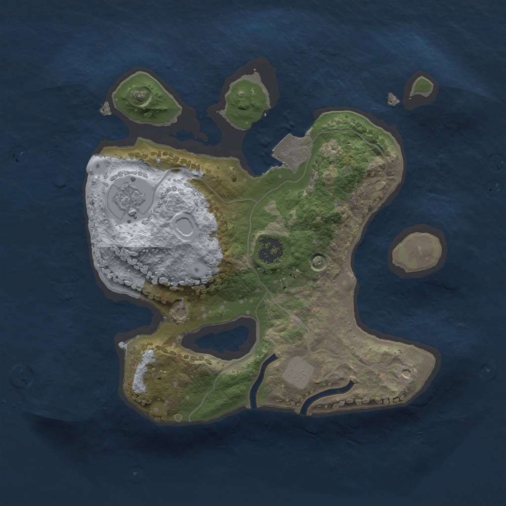 Rust Map: Procedural Map, Size: 2000, Seed: 1961700305, 4 Monuments