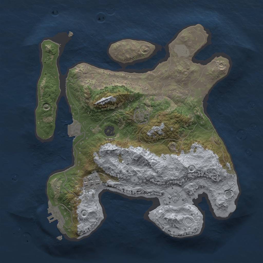 Rust Map: Procedural Map, Size: 2500, Seed: 1479433230, 7 Monuments