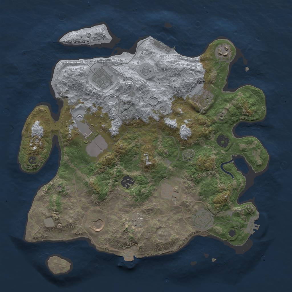 Rust Map: Procedural Map, Size: 3500, Seed: 19892023, 17 Monuments