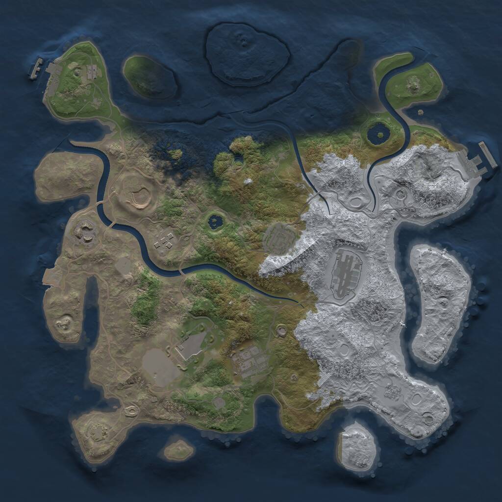 Rust Map: Procedural Map, Size: 3500, Seed: 19896969, 13 Monuments