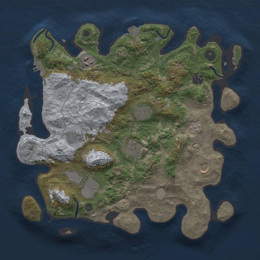 Rust Map: Procedural Map, Size: 3500, Seed: 6977769, 15 Monuments
