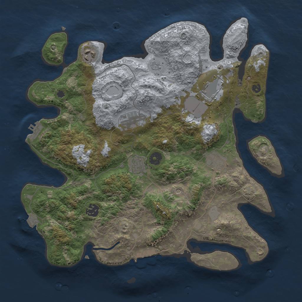 Rust Map: Procedural Map, Size: 3500, Seed: 764440088, 14 Monuments