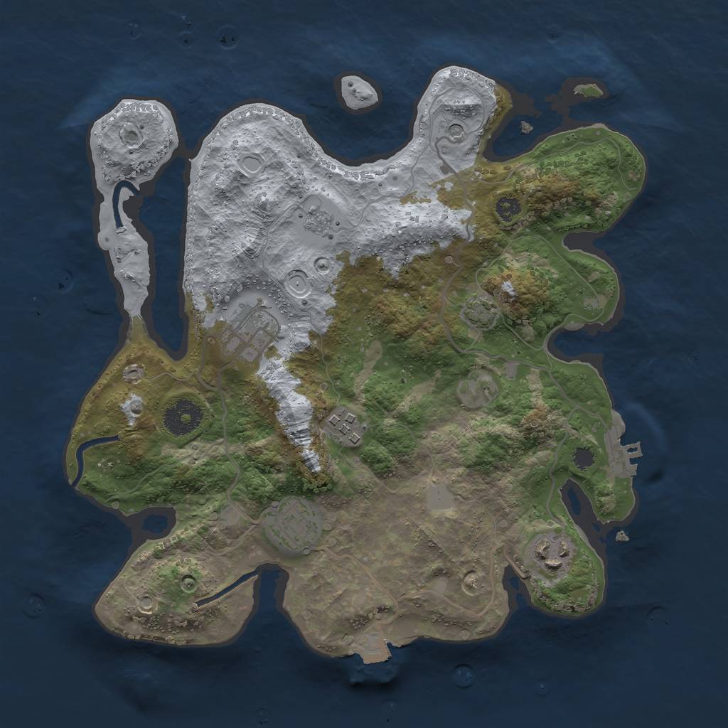 Rust Map: Procedural Map, Size: 3000, Seed: 1460287886, 11 Monuments