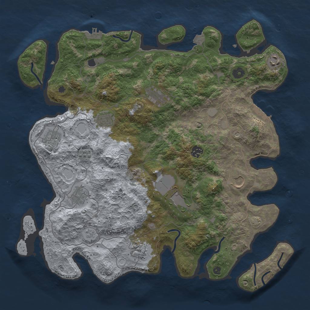 Rust Map: Procedural Map, Size: 4000, Seed: 8159, 18 Monuments