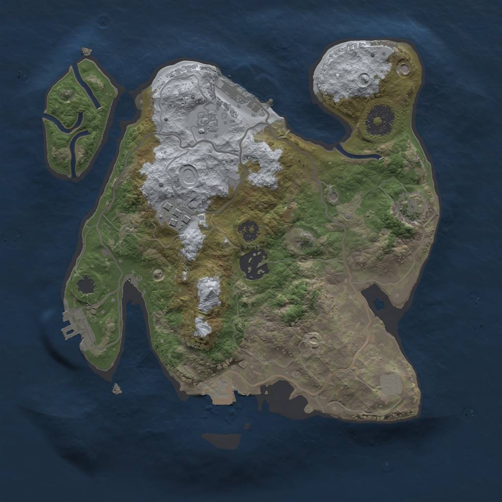 Rust Map: Procedural Map, Size: 2500, Seed: 98576728, 9 Monuments