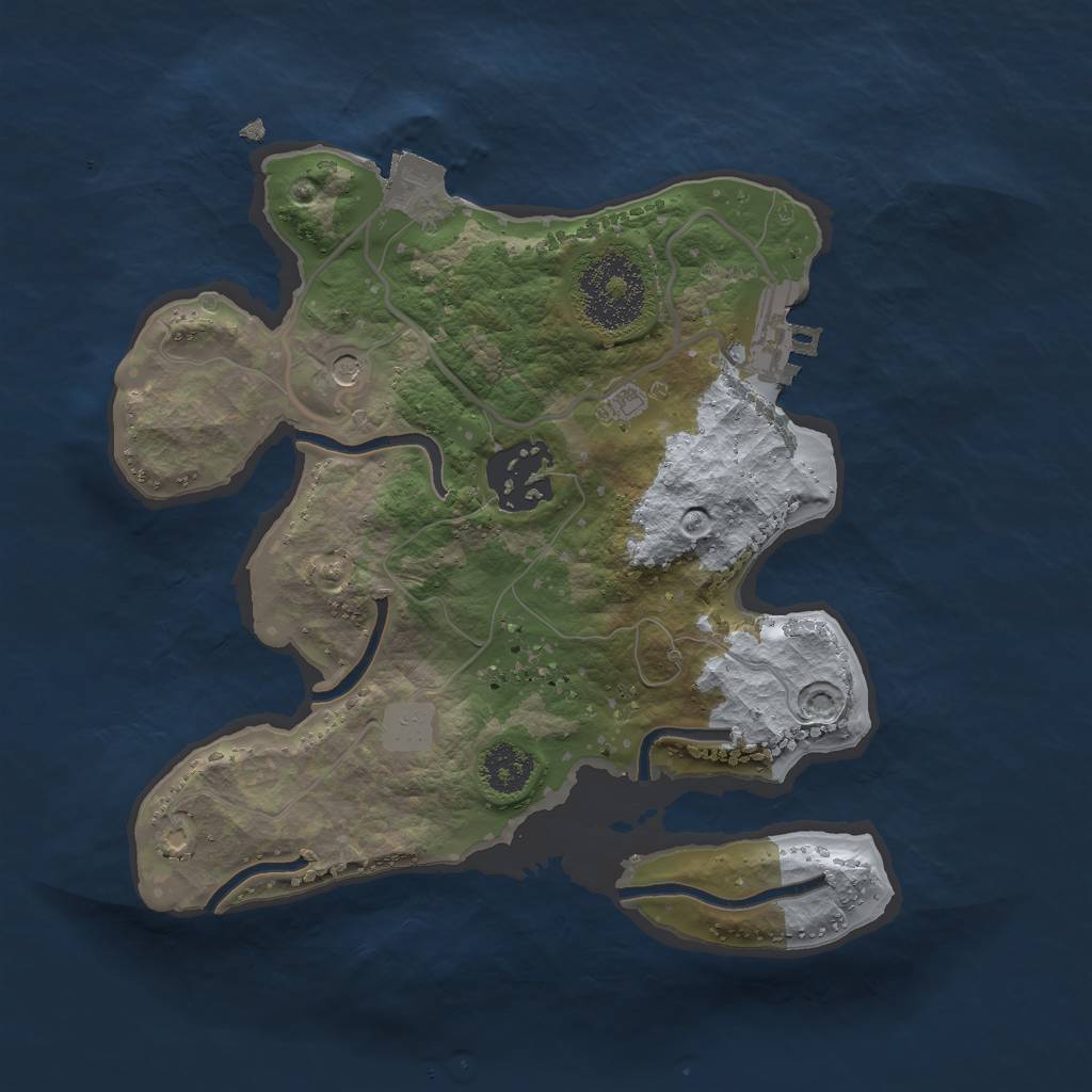 Rust Map: Procedural Map, Size: 2300, Seed: 112377626, 6 Monuments