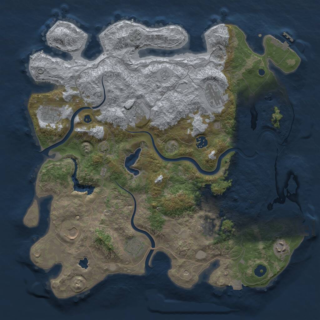 Rust Map: Procedural Map, Size: 4000, Seed: 1313984941, 15 Monuments