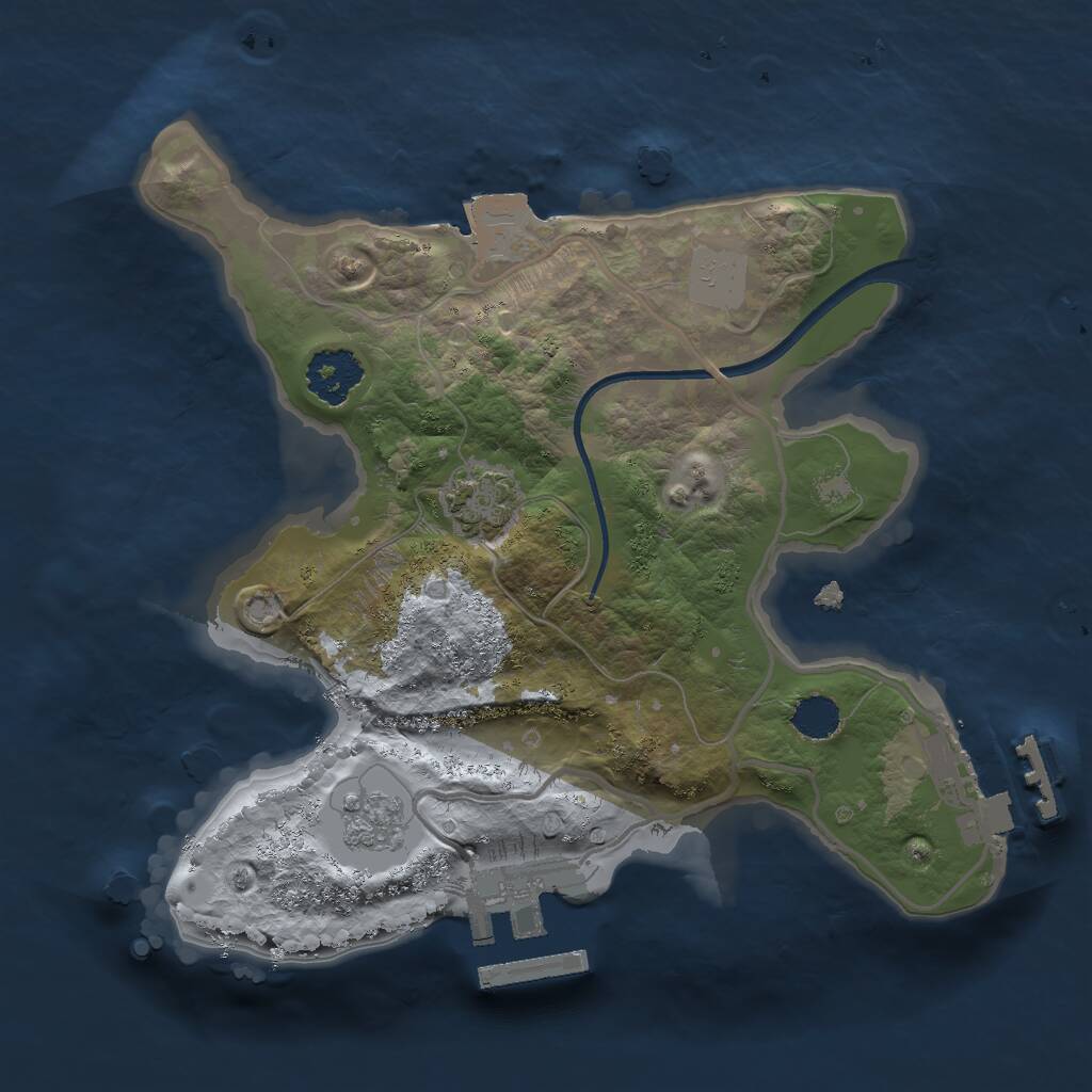 Rust Map: Procedural Map, Size: 2000, Seed: 1665781793, 5 Monuments