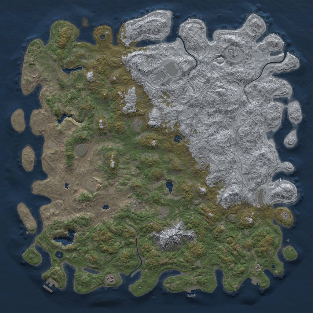Rust Map: Procedural Map, Size: 6000, Seed: 20231225, 17 Monuments