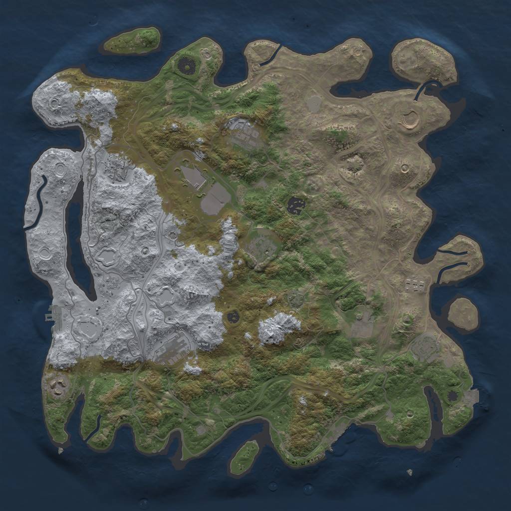 Rust Map: Procedural Map, Size: 4250, Seed: 1269861896, 19 Monuments