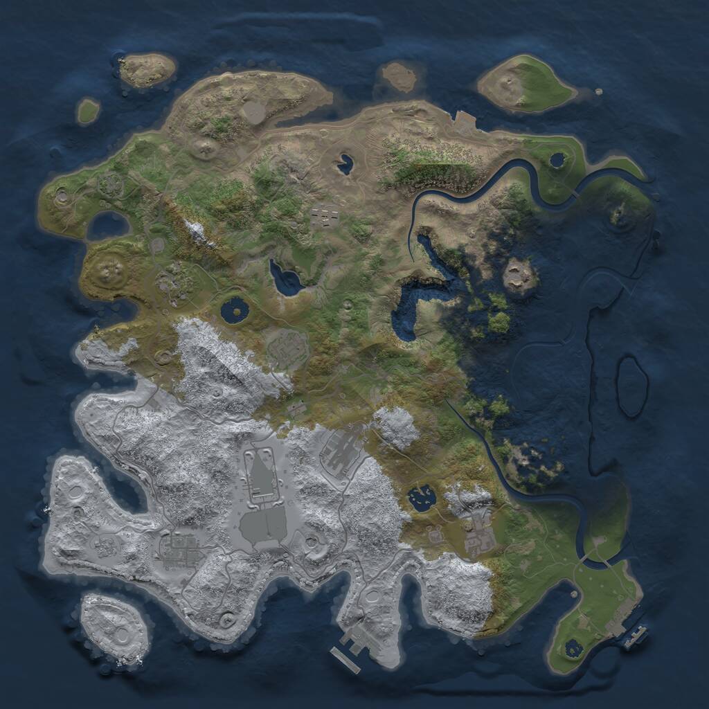 Rust Map: Procedural Map, Size: 4000, Seed: 58395492, 15 Monuments