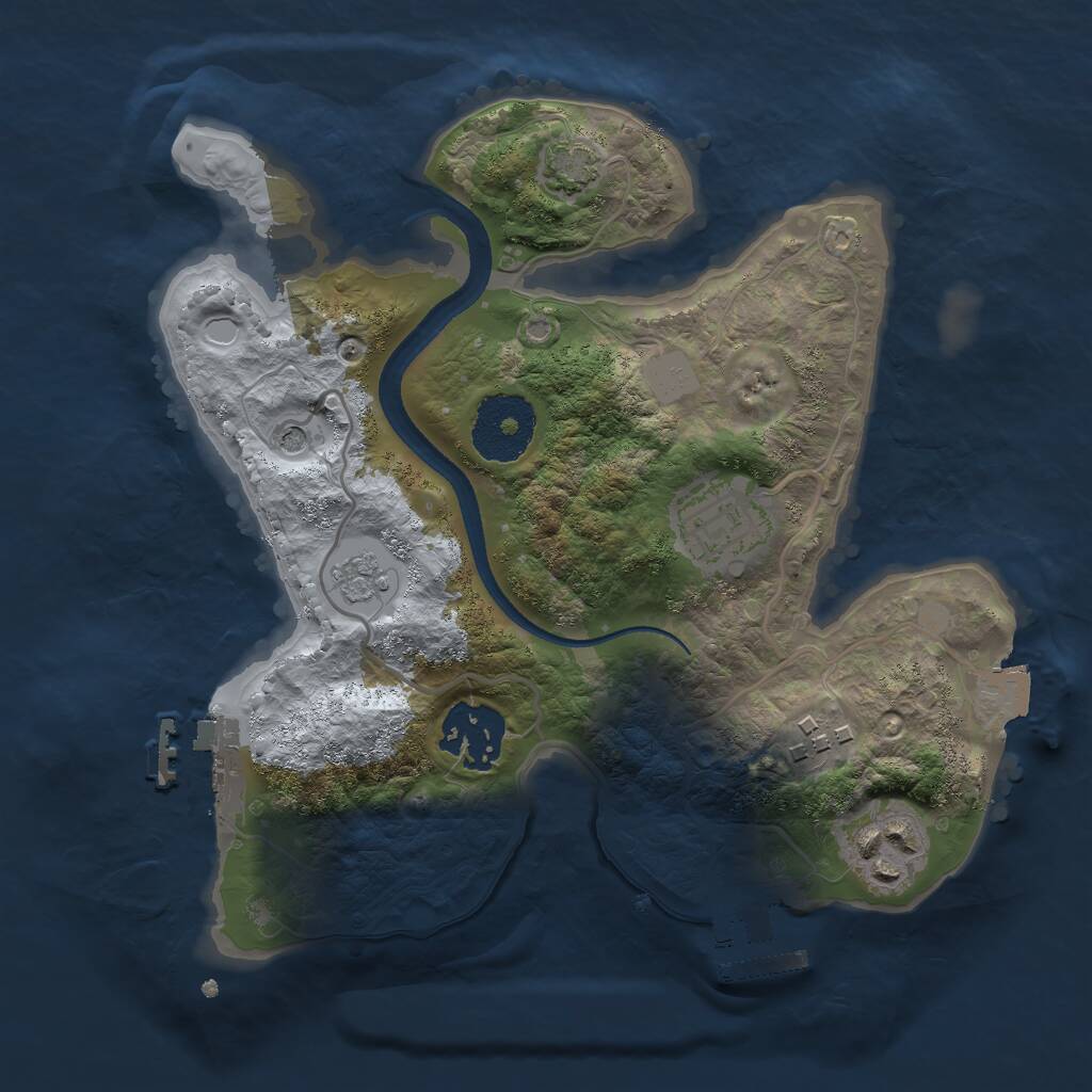 Rust Map: Procedural Map, Size: 2500, Seed: 576495012, 10 Monuments