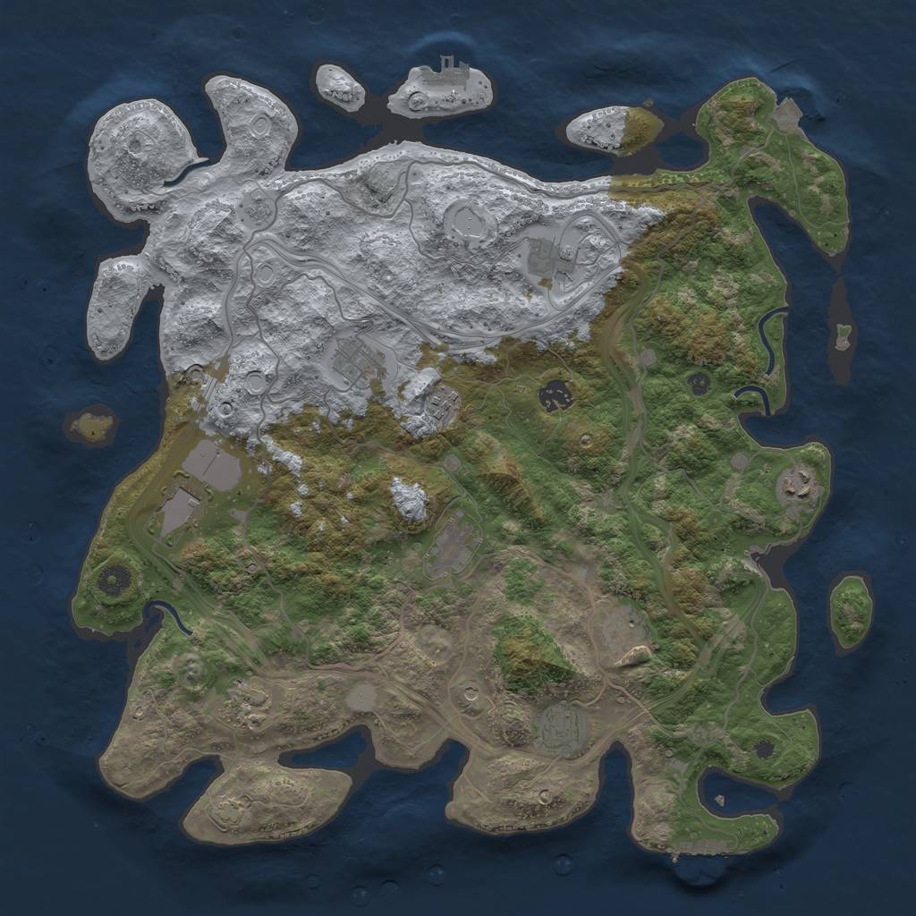 Rust Map: Procedural Map, Size: 4250, Seed: 1419439012, 18 Monuments