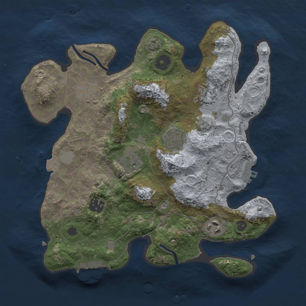 Rust Map: Procedural Map, Size: 3000, Seed: 337107312, 14 Monuments