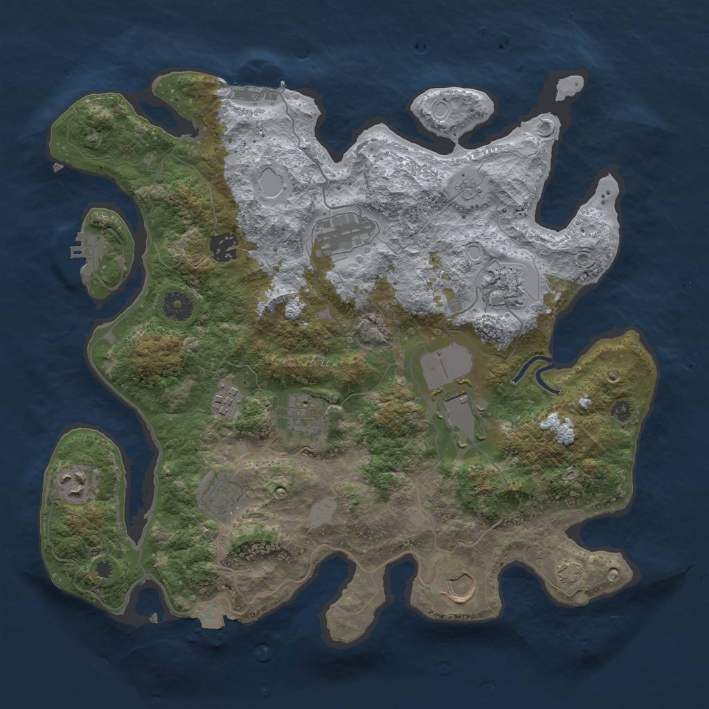 Rust Map: Procedural Map, Size: 3600, Seed: 22612, 16 Monuments