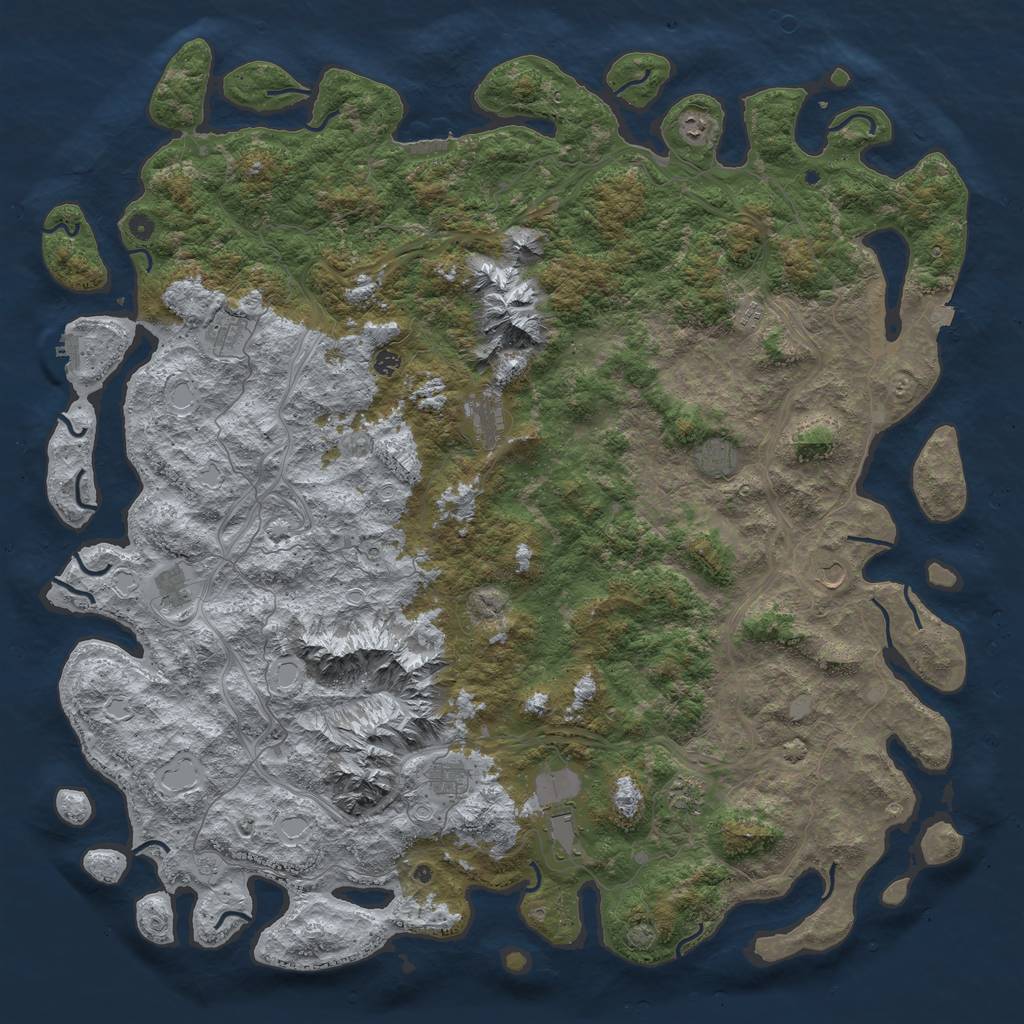 Rust Map: Procedural Map, Size: 6000, Seed: 1541198775, 19 Monuments