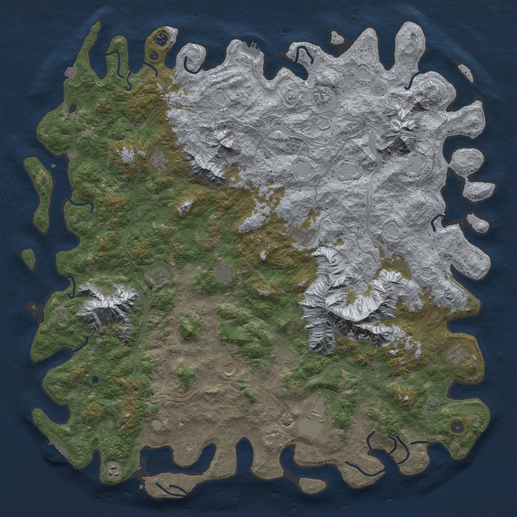 Rust Map: Procedural Map, Size: 6000, Seed: 451337282, 19 Monuments