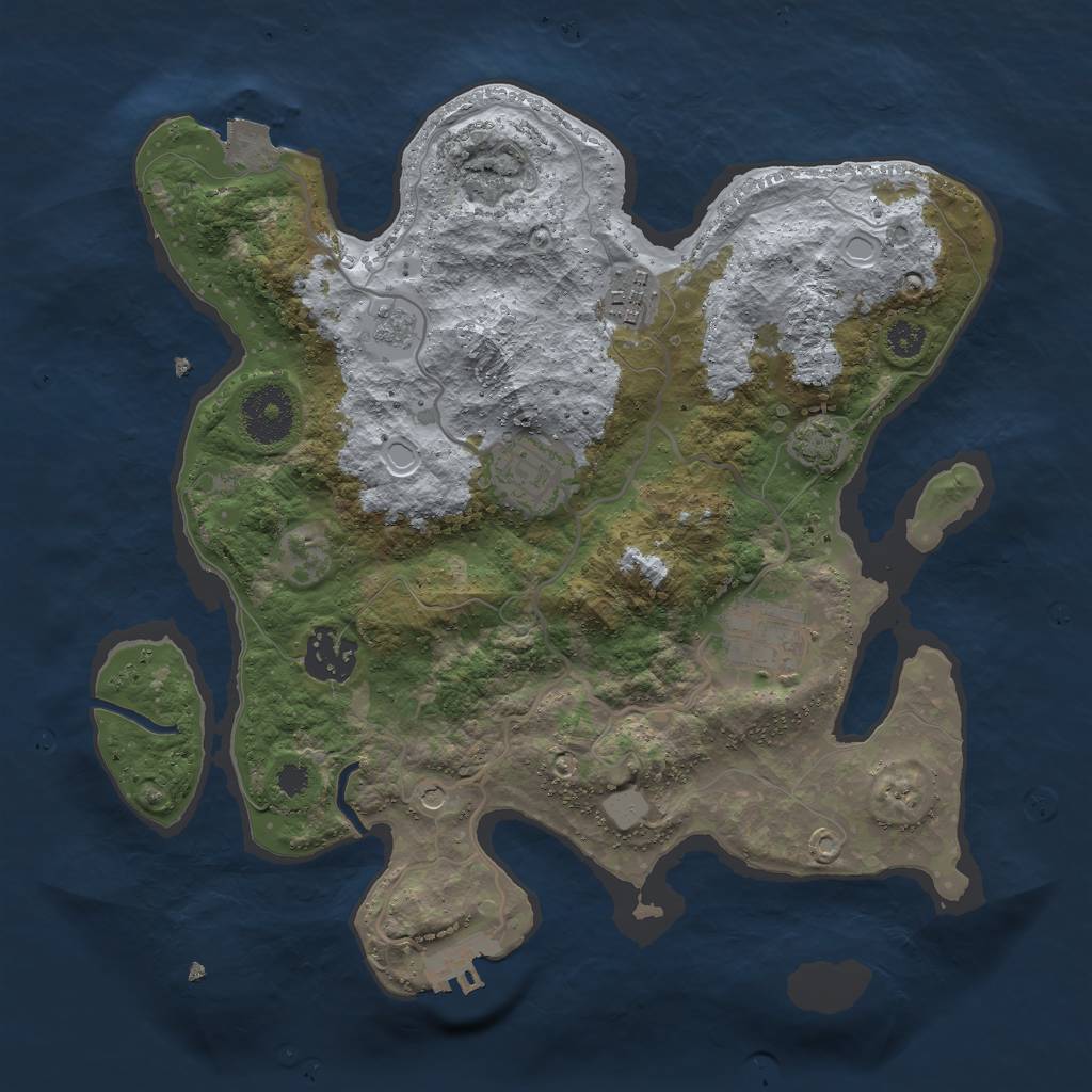 Rust Map: Procedural Map, Size: 3000, Seed: 37829, 11 Monuments