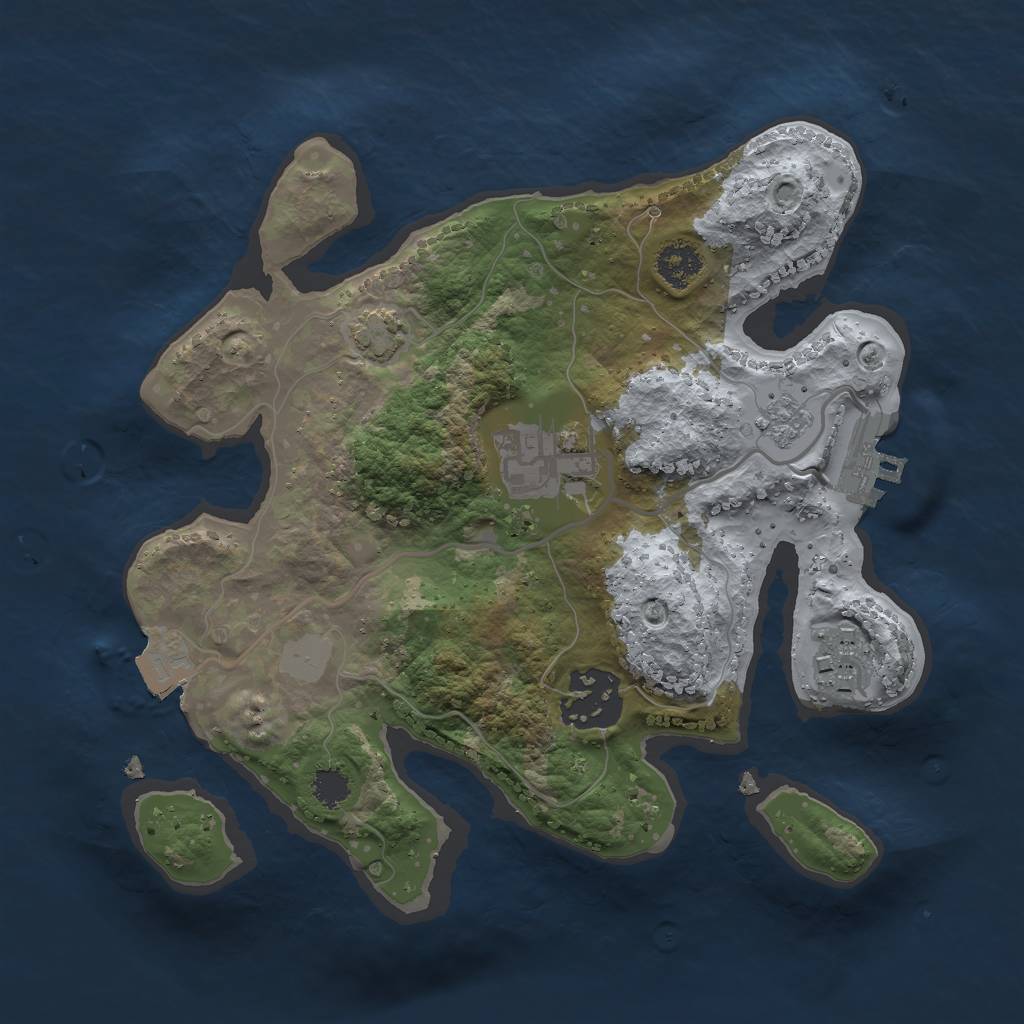 Rust Map: Procedural Map, Size: 2400, Seed: 496634512, 9 Monuments