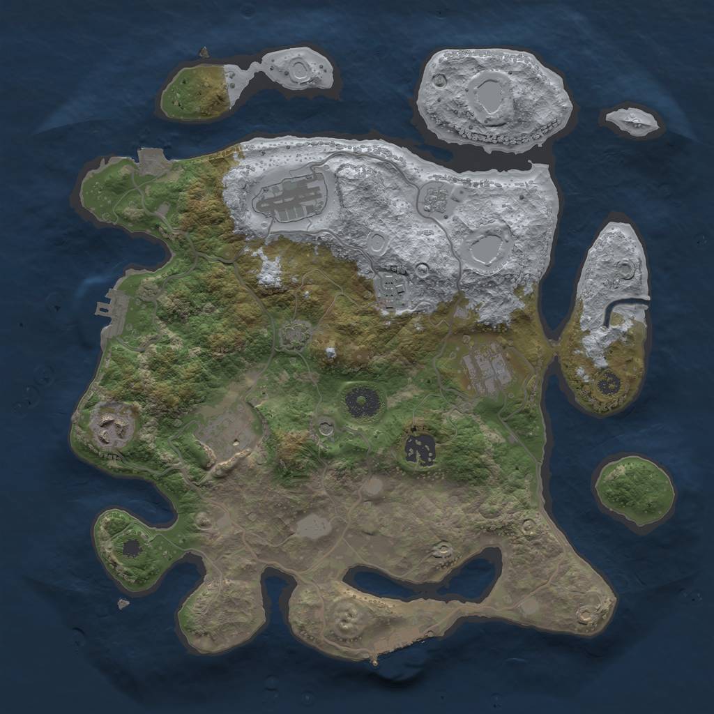 Rust Map: Procedural Map, Size: 3250, Seed: 1941495030, 14 Monuments