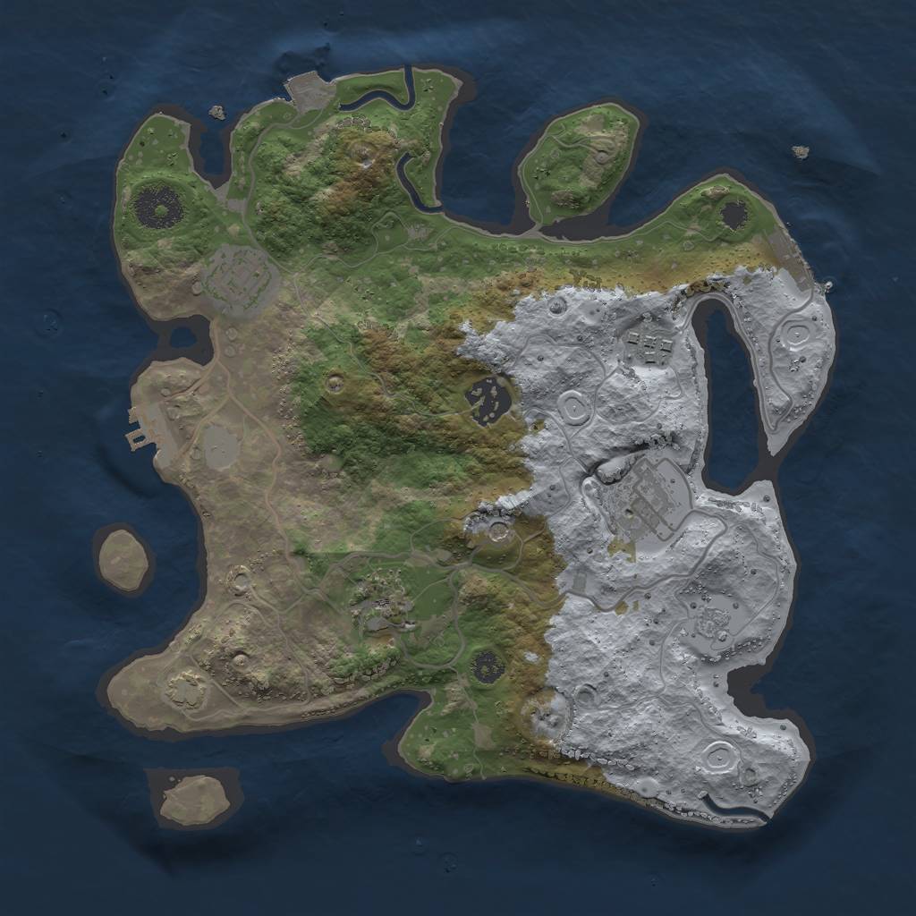 Rust Map: Procedural Map, Size: 3000, Seed: 29019, 13 Monuments