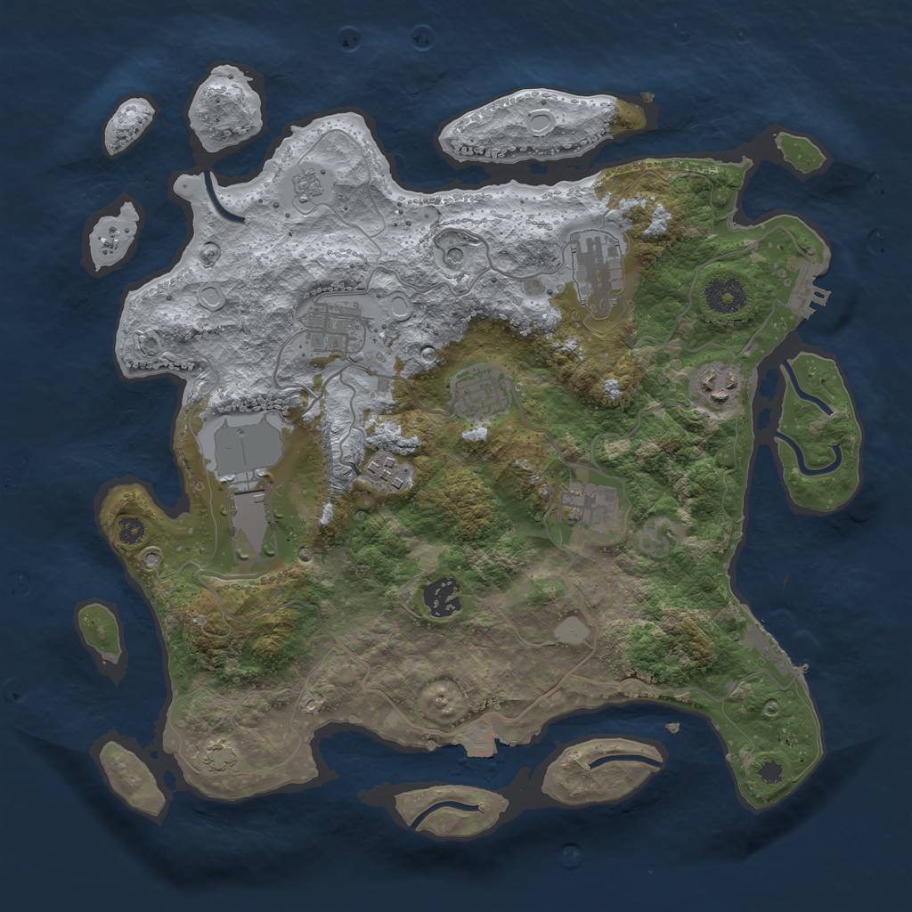 Rust Map: Procedural Map, Size: 3500, Seed: 1658798912, 16 Monuments