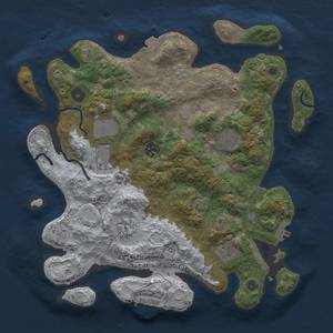 Thumbnail Rust Map: Procedural Map, Size: 3500, Seed: 243231227, 14 Monuments