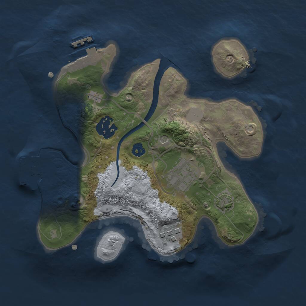 Rust Map: Procedural Map, Size: 2250, Seed: 814781543, 8 Monuments