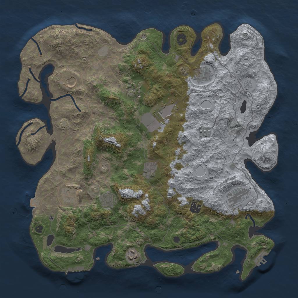 Rust Map: Procedural Map, Size: 4000, Seed: 337107312, 19 Monuments