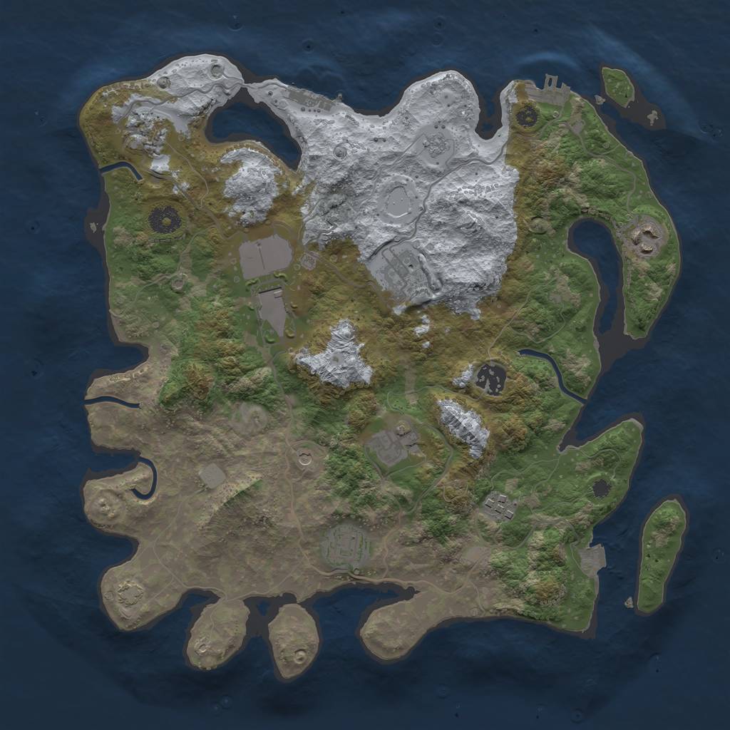 Rust Map: Procedural Map, Size: 3600, Seed: 1655460752, 16 Monuments