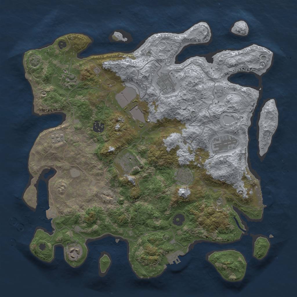 Rust Map: Procedural Map, Size: 3700, Seed: 1489593489, 17 Monuments