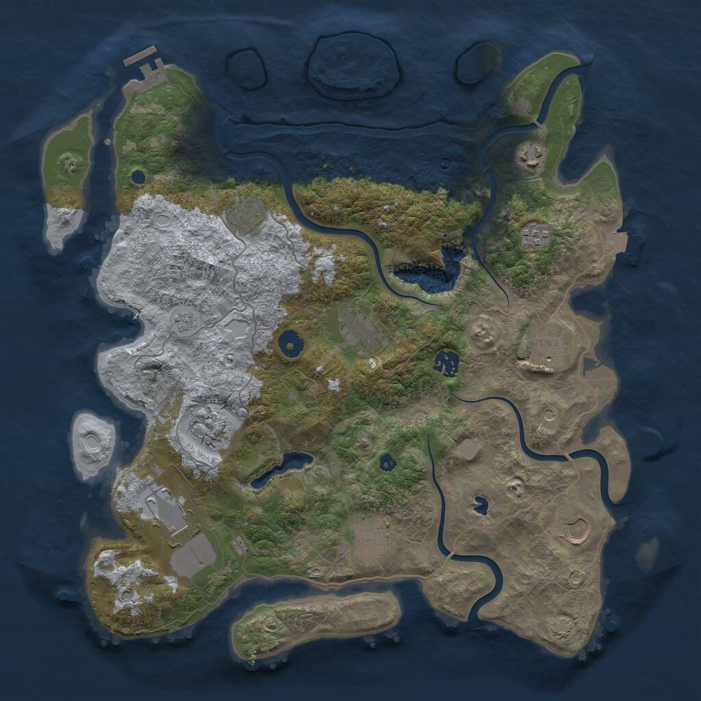 Rust Map: Procedural Map, Size: 4050, Seed: 1180205676, 15 Monuments