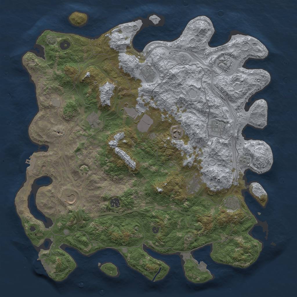 Rust Map: Procedural Map, Size: 4500, Seed: 195893894, 19 Monuments