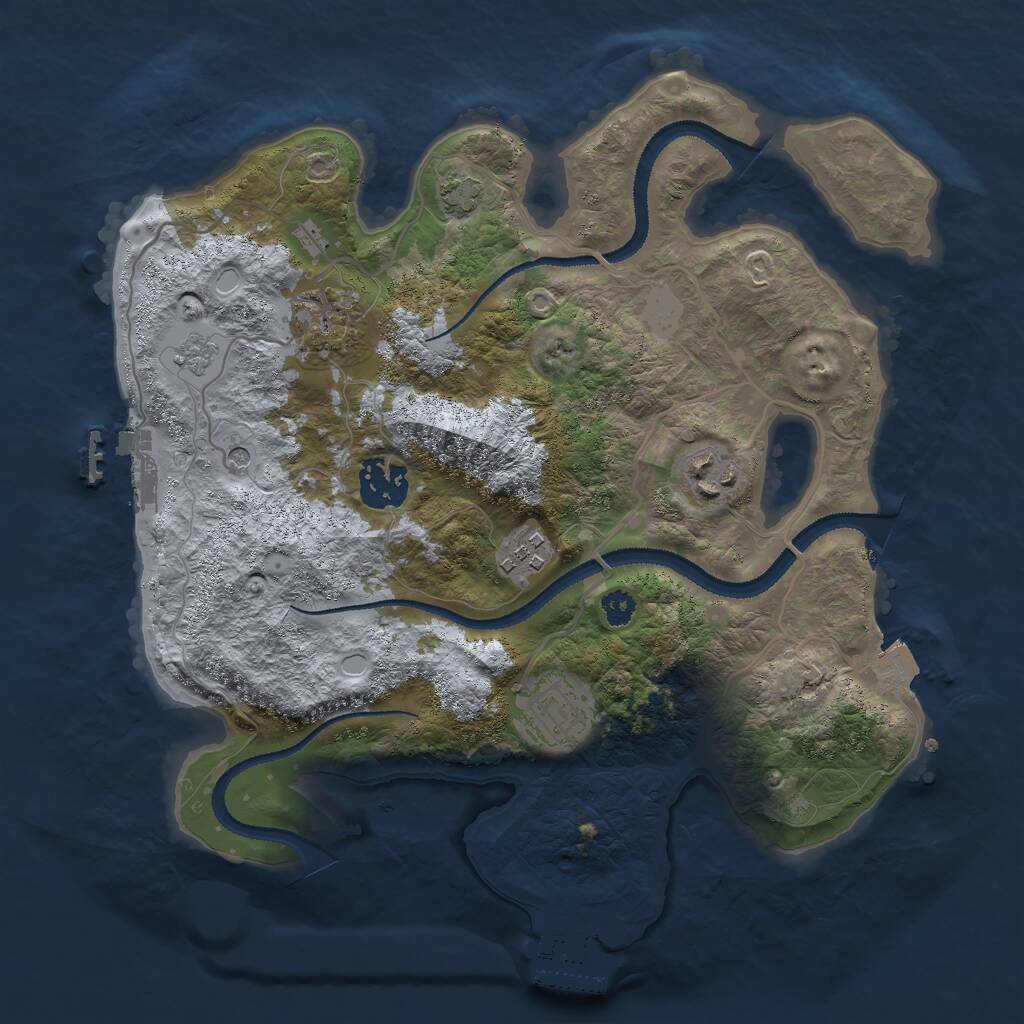 Rust Map: Procedural Map, Size: 3000, Seed: 16396, 11 Monuments