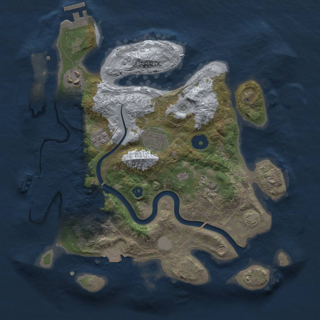 Rust Map: Procedural Map, Size: 3000, Seed: 14262, 9 Monuments
